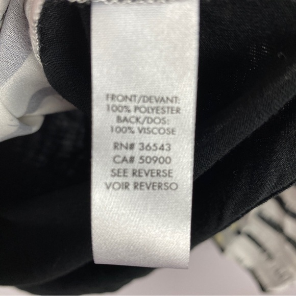 Calvin Klein Classic Contemporary Striped Viscose Blend Blouse Large Black White - Picture 13 of 14